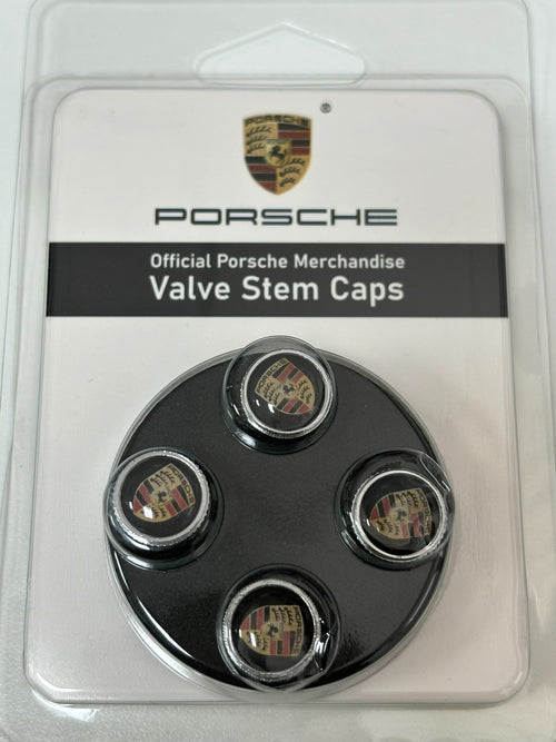 Porsche OEM Metal Tire Valve Stem Caps (Set of 4) image 1